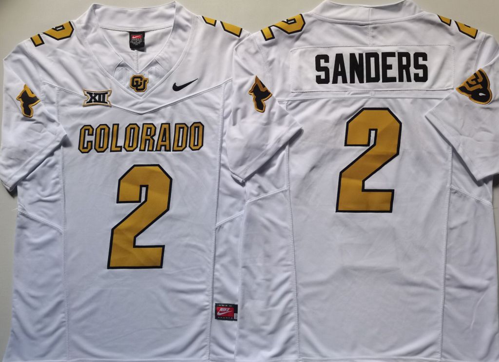 Men Colorado Buffaloes #2 Sanders White 2025 Nike Limited NCAA Jersey style 4